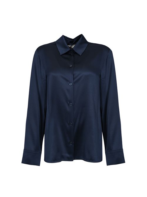 Camicia MMLQUARTO in seta stretch Blu notte MM Max Mara | 2616111047600021